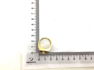 sello oro 18k con aguamarina