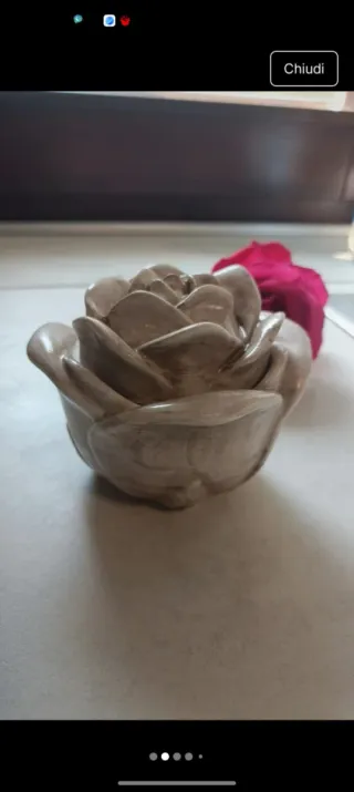 Porta candela o porta gioie rosa