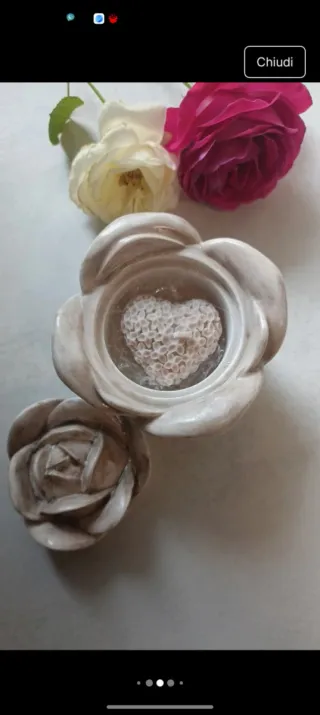 Porta candela o porta gioie rosa