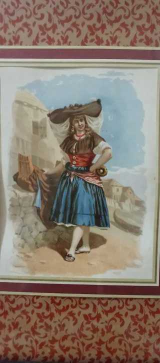 Quadro com 2 litografias - Varina e Pescador