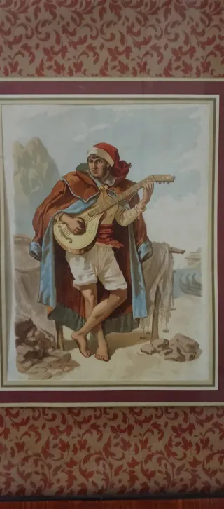 Quadro com 2 litografias - Varina e Pescador