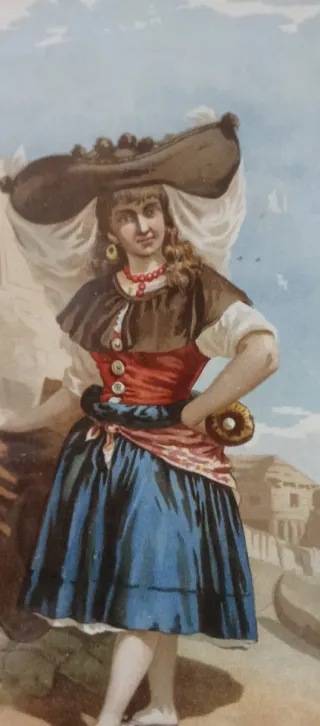 Quadro com 2 litografias - Varina e Pescador