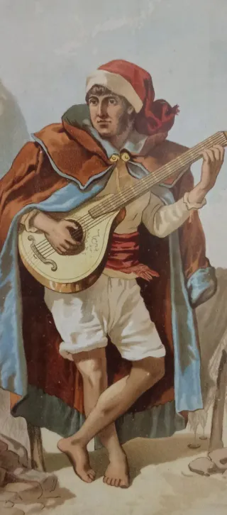 Quadro com 2 litografias - Varina e Pescador