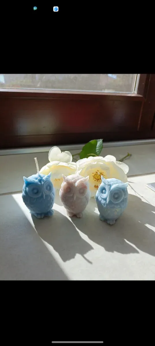 Candele a forma di gufetto glitter