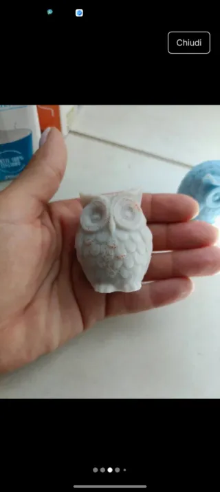 Candele a forma di gufetto glitter