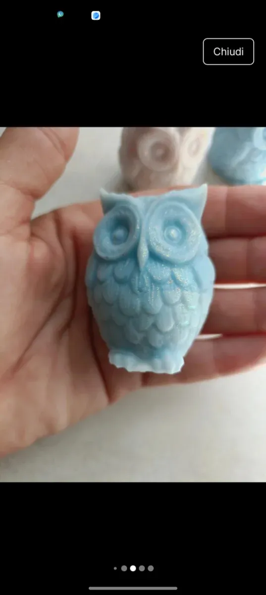 Candele a forma di gufetto glitter