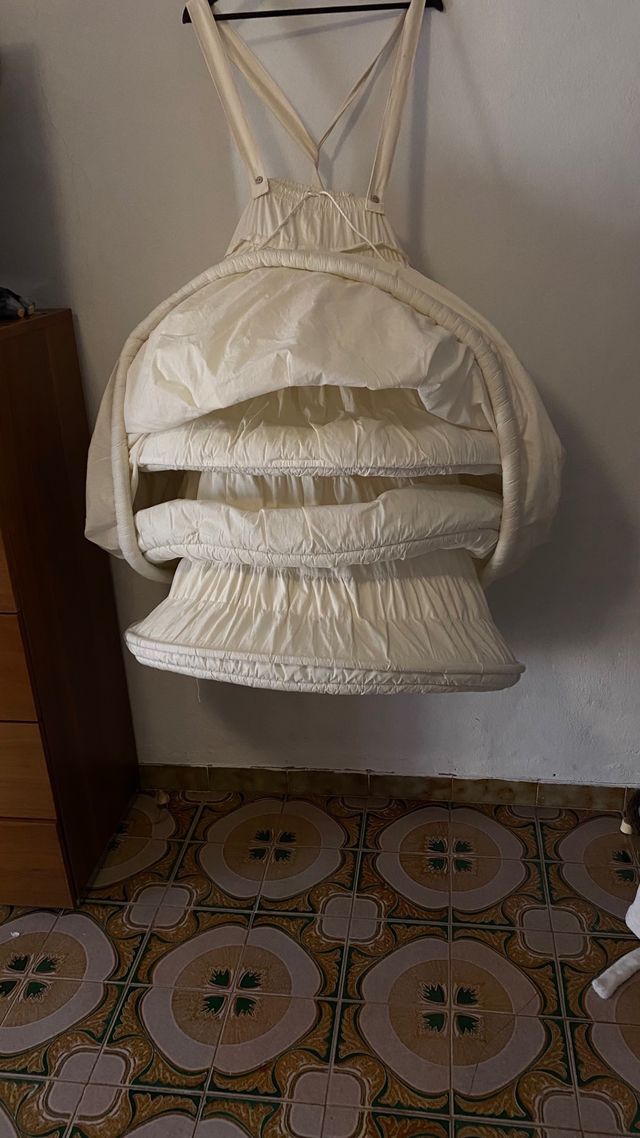 Cancán Fallera Beige/Blanco Talla 36-38