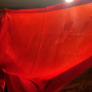 Kimono rojo adamascado,Dragón Bordado espalda.