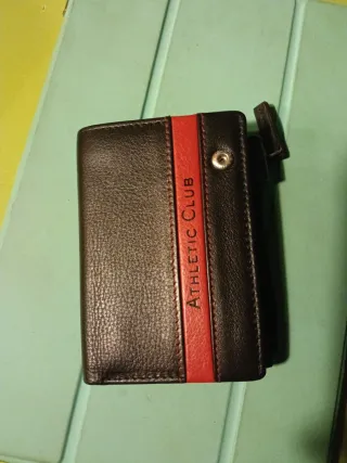 Cartera Athletic Club Negra y Roja kon monedero