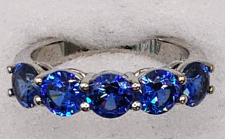 Anillo Oro Blanco 18k Zafiros Azules