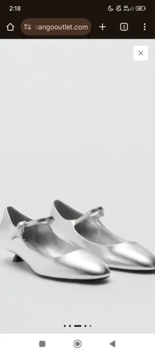 Zapatos Mango Plata Talla 38