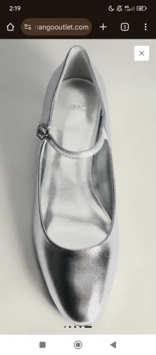 Zapatos Mango Plata Talla 38