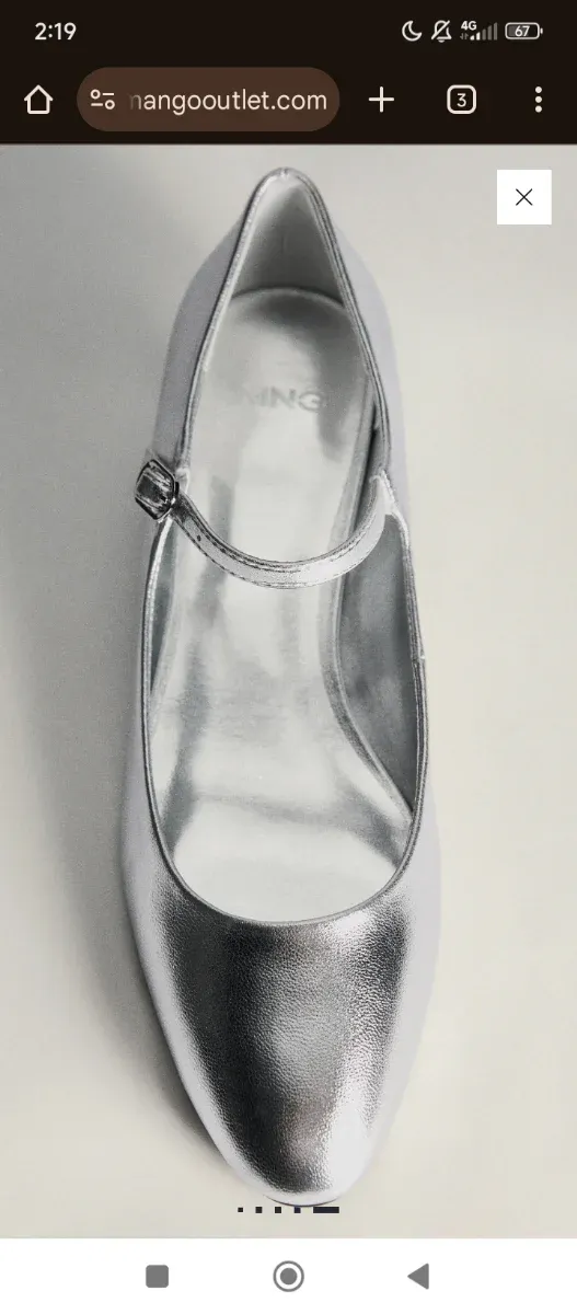 Zapatos Mango Plata Talla 38