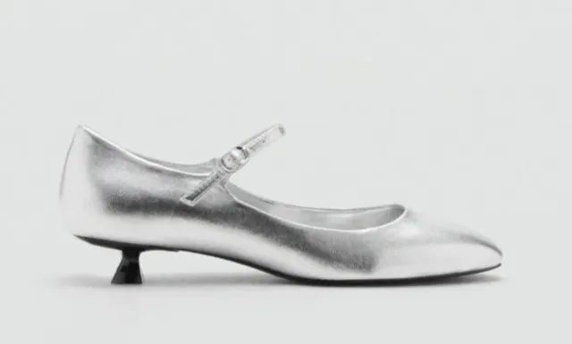 Zapatos Mango Plata Talla 38