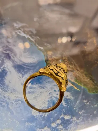 Anello uomo testa di tigre oro