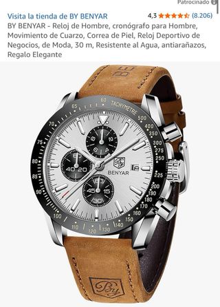 Reloj BENYAR Cronógrafo Hombre Marrón/Plata