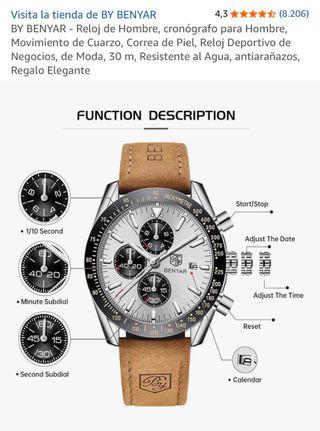 Reloj BENYAR Cronógrafo Hombre Marrón/Plata