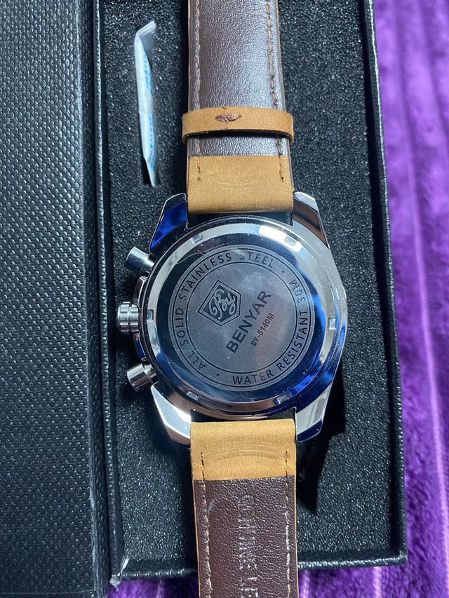 Reloj BENYAR Cronógrafo Hombre Marrón/Plata