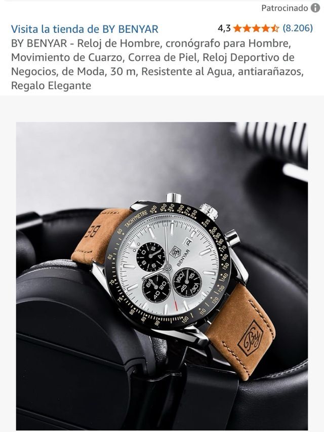 Reloj BENYAR Cronógrafo Hombre Marrón/Plata