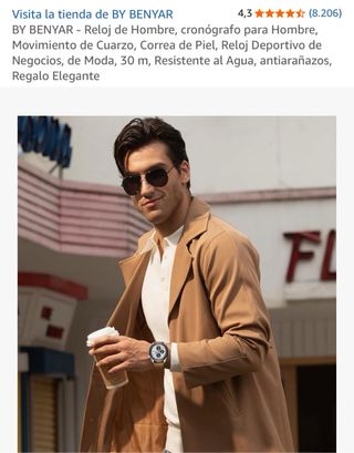 Reloj BENYAR Cronógrafo Hombre Marrón/Plata