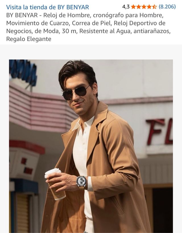 Reloj BENYAR Cronógrafo Hombre Marrón/Plata