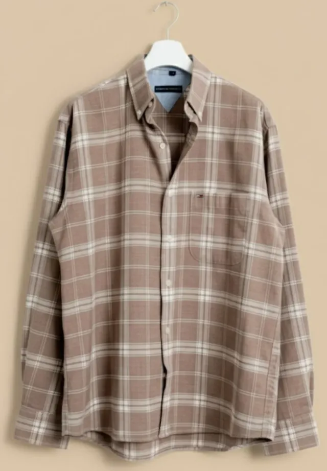 Camisa Tommy Hilfiger cuadros beige/marrón