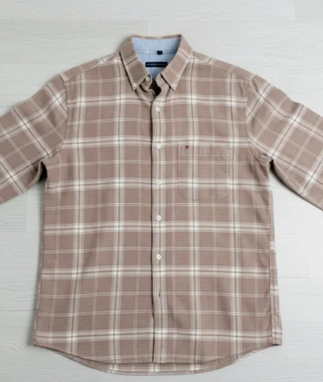 Camisa Tommy Hilfiger cuadros beige/marrón