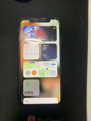 iPhone 11 Nero, stato batteria 77%.