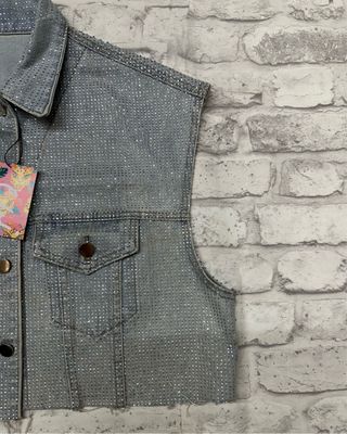 Chaleco Denim Brillos Luxury