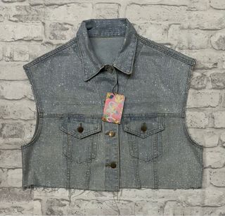 Chaleco Denim Brillos Luxury