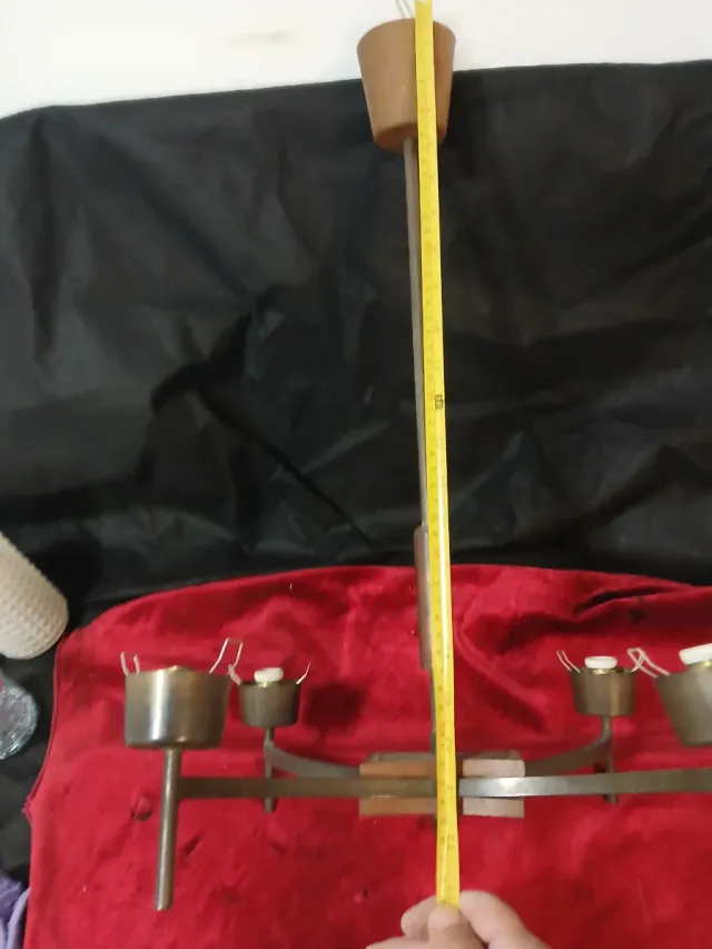 Lámpara diseño años 60 metal madera