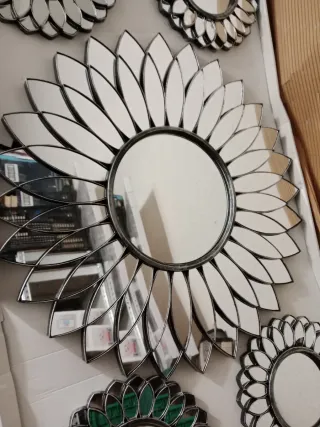 Set 5 Espejos Decorativos Flor