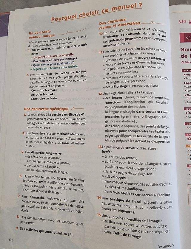 Fleurs d'encre 4e - Français - Livre de l'élève...