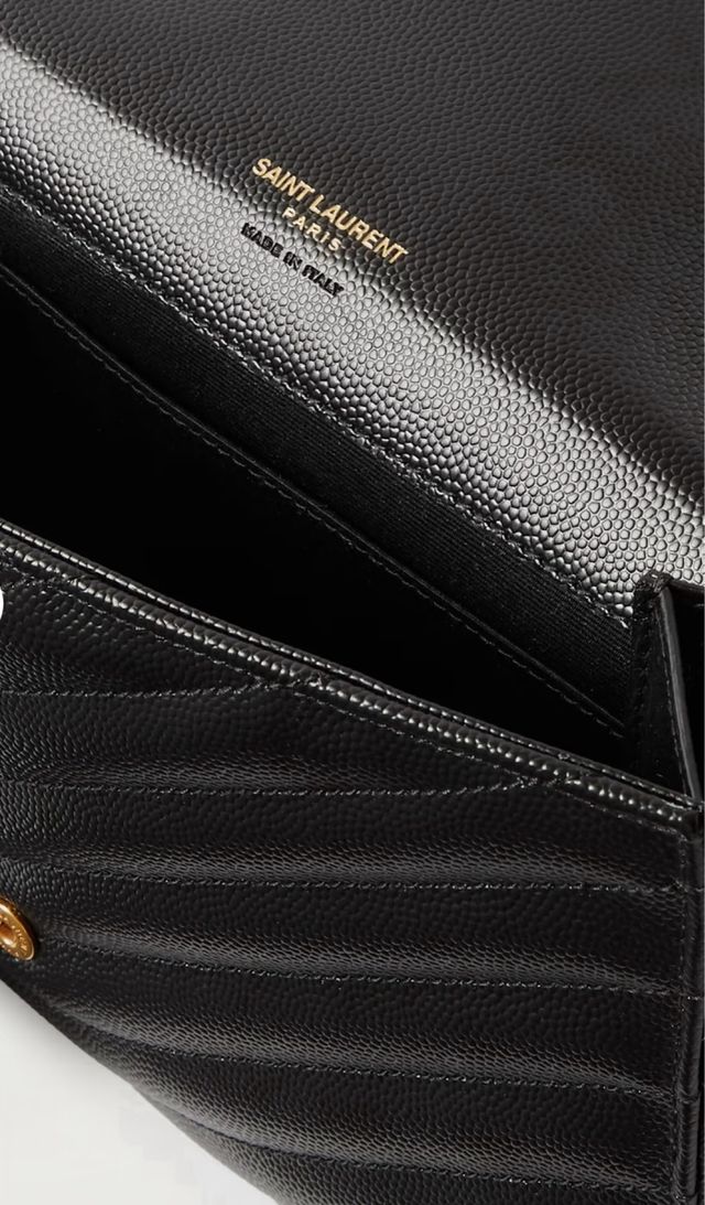 Bolsa YSL Pouch Negra Piel Chevron