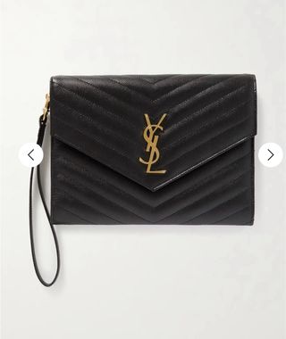 Bolsa YSL Pouch Negra Piel Chevron
