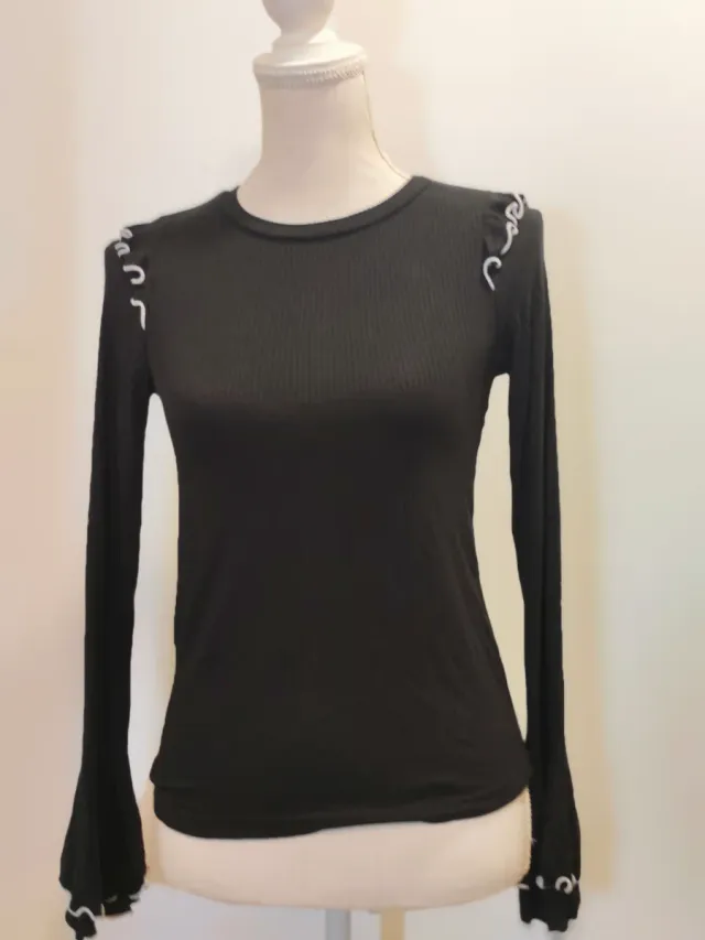 Jersey Mango Negro Manga Larga