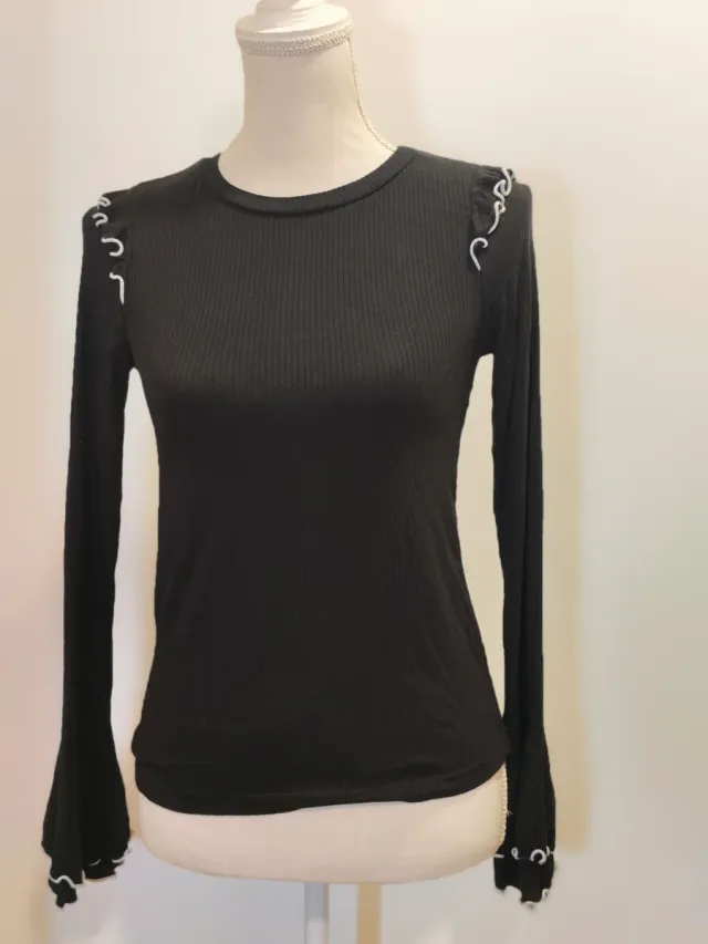 Jersey Mango Negro Manga Larga