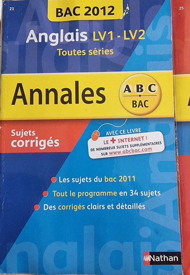 ANNALES BAC/BREVET 2010/2012 ANGLAIS TTES