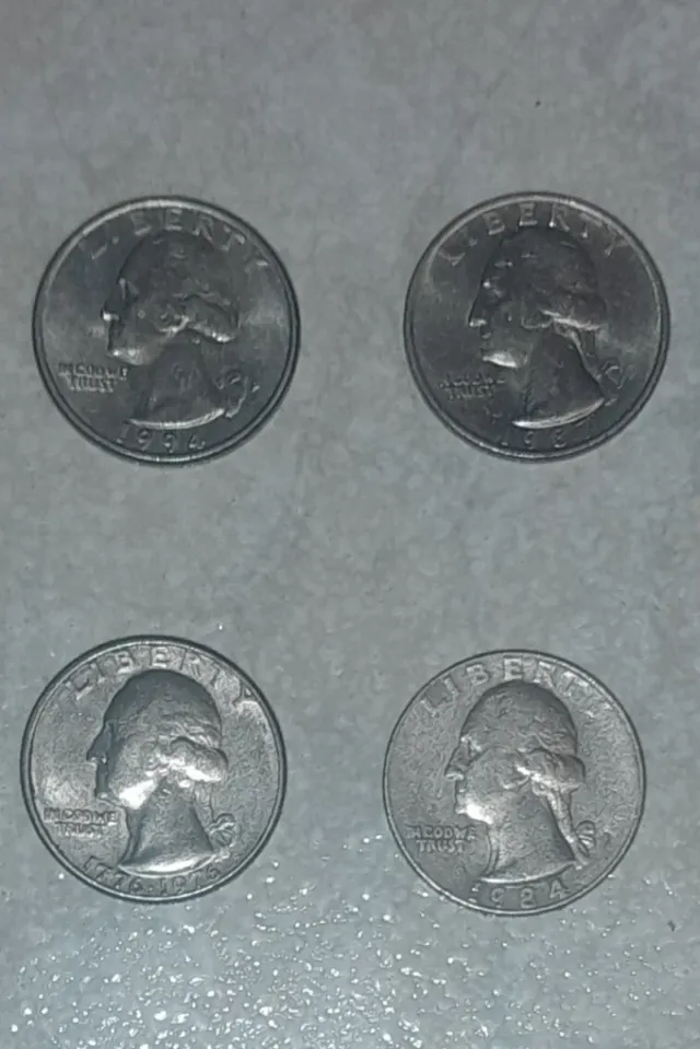 Lote 4 monedas de quarto de dolar