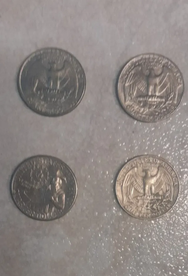 Lote 4 monedas de quarto de dolar