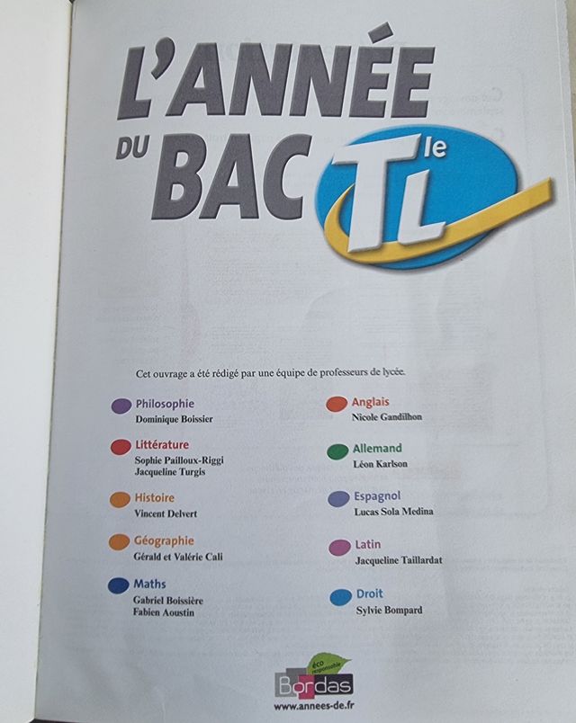 L'année du Bac Tle L BAC 2013