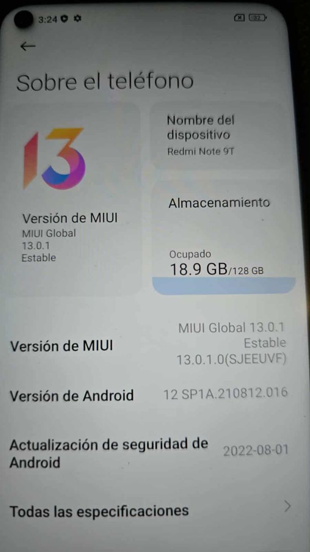 Xiaomi Redmi Note 9T 128GB Nero