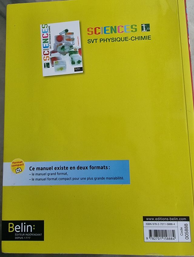 Sciences, SVT, physique-chimie, 1re L, ES progr...