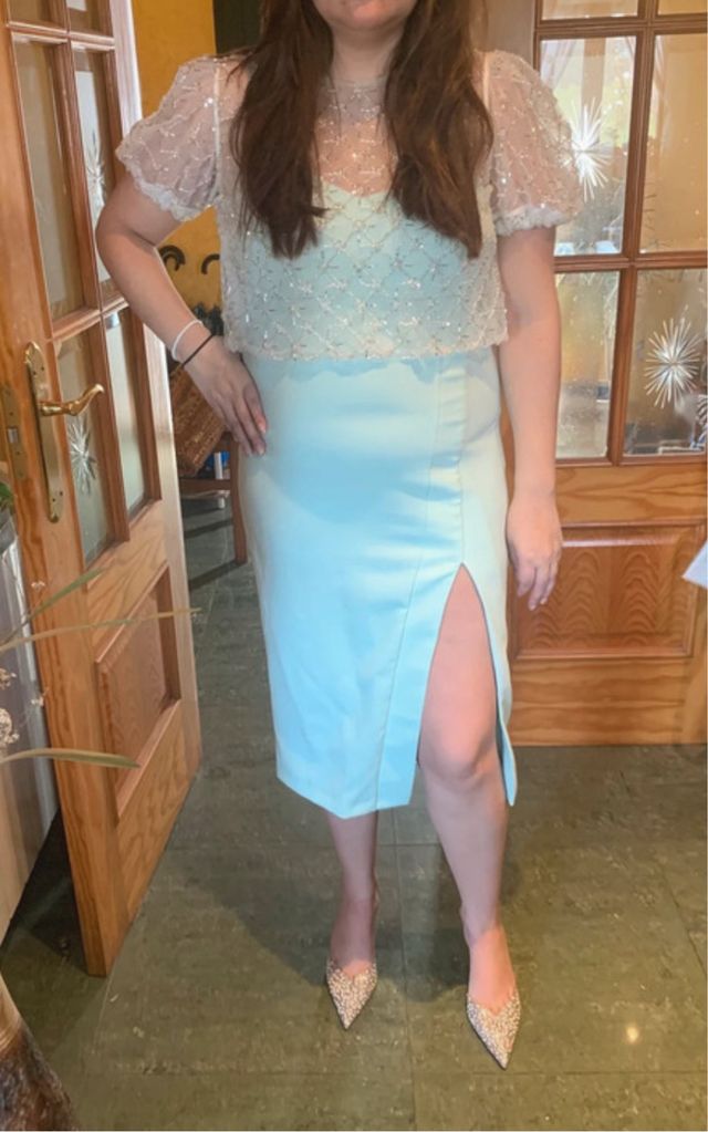 Vestido Silvia Navarro Celeste