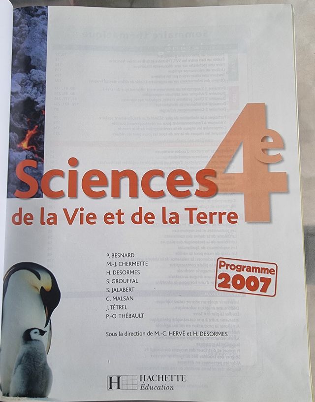 Sciences de la Vie et de la Terre 4e - Livre él...