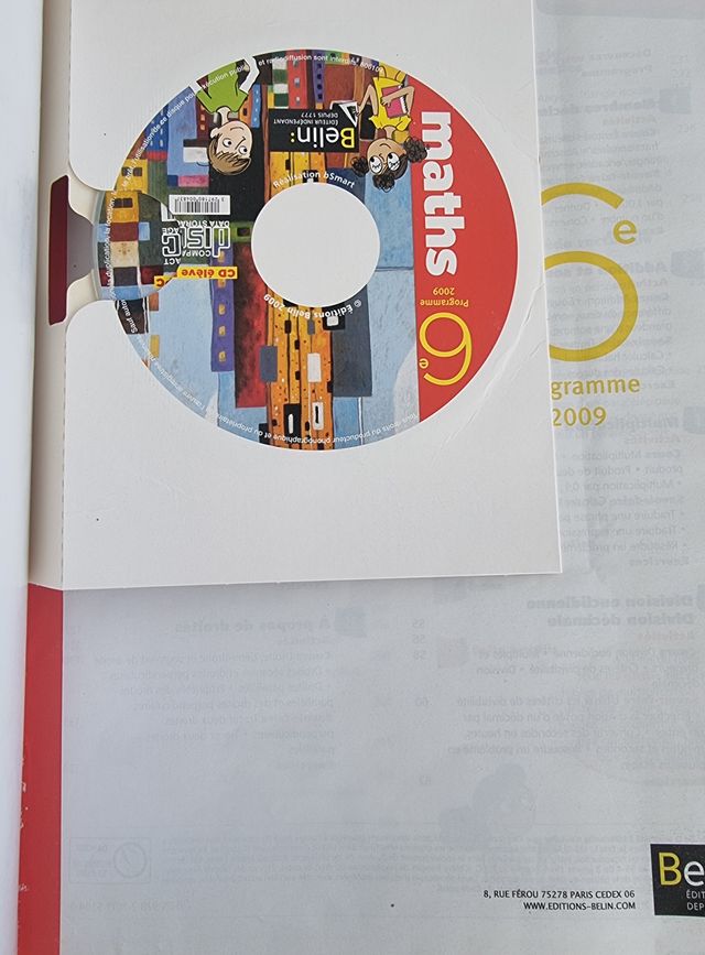 Maths 6e Nouveau prisme Programme 2009