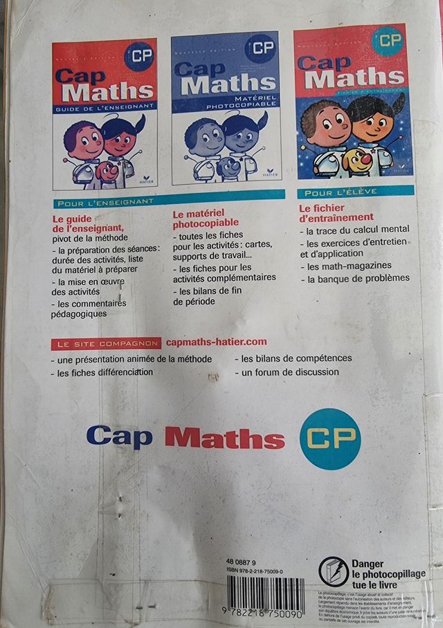 Cap maths CP, cycle 2 fichier d'entraînement