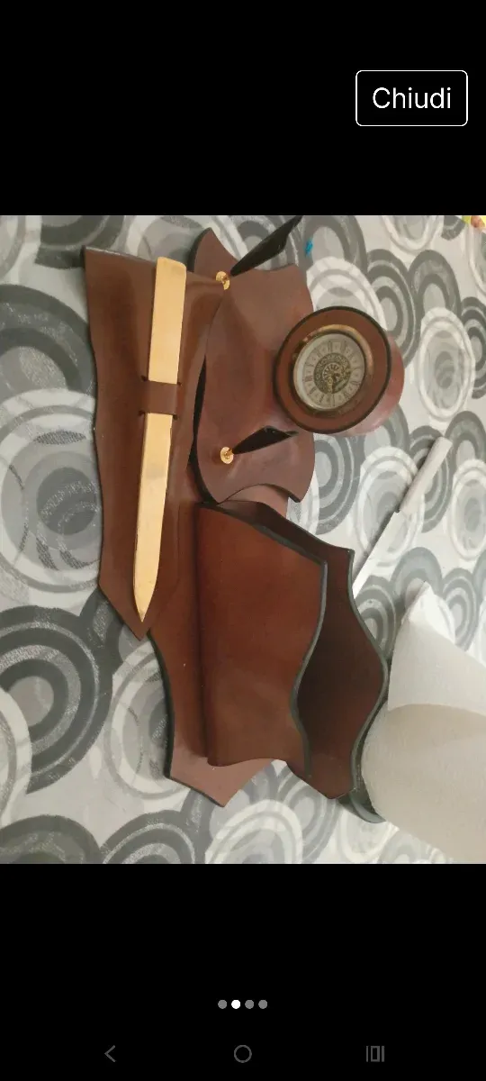 Set da scrivania in pelle