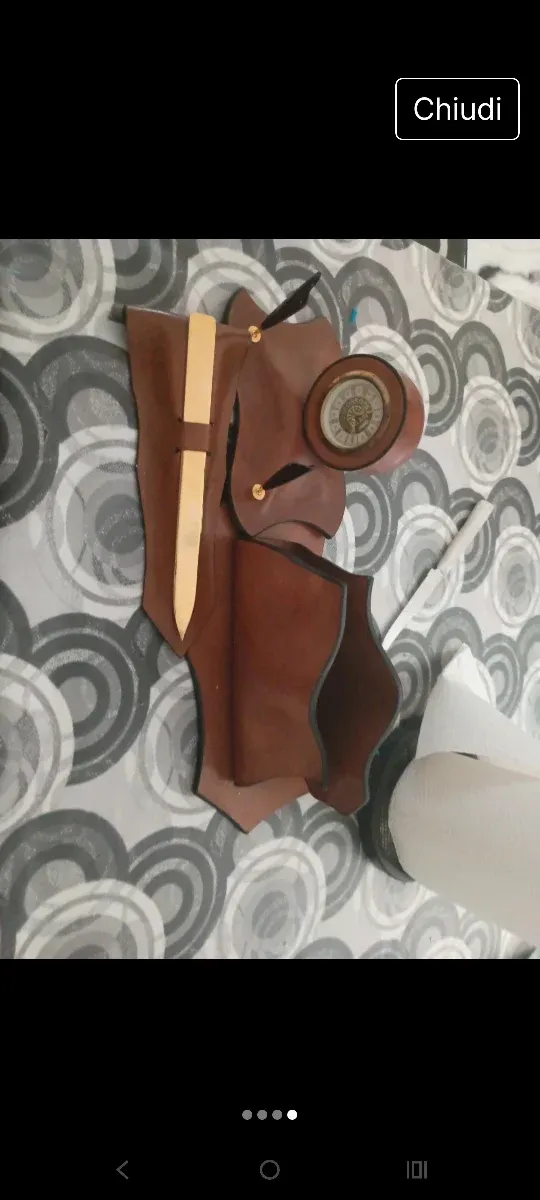 Set da scrivania in pelle