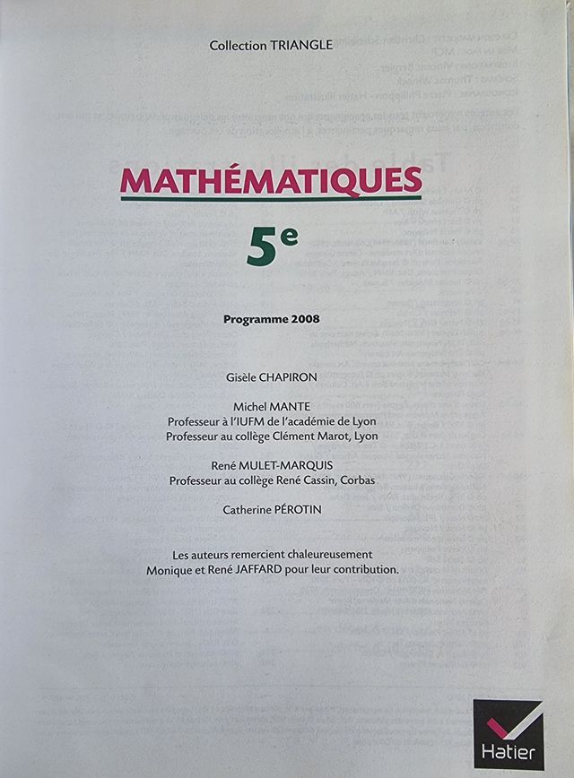 Mathématiques 5e